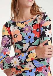 Vestido midi flores grandes