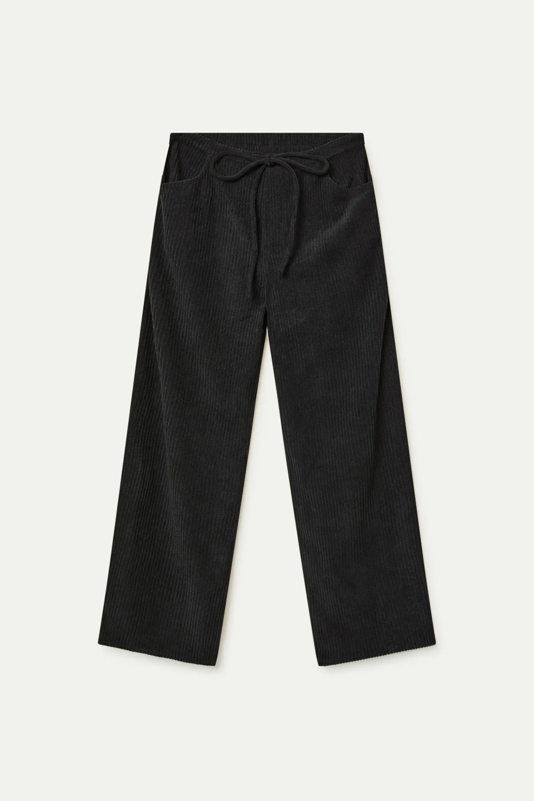 Pantalón recto de pana cintura elástico cordón