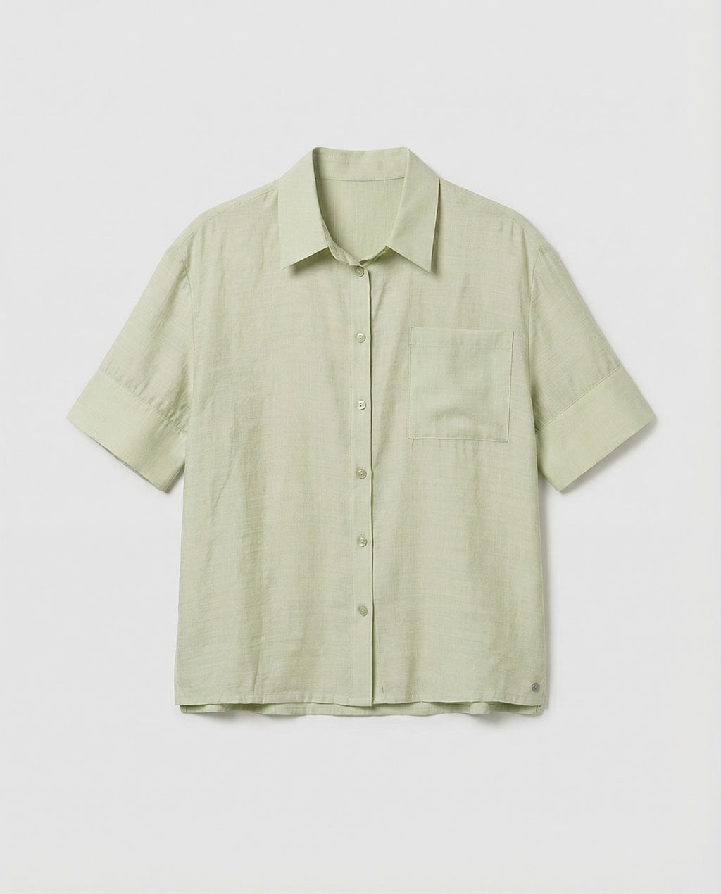 Camisa manga corta bolsillo Oliva claro