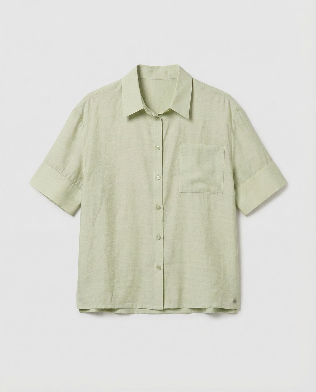 Camisa manga corta bolsillo Oliva claro