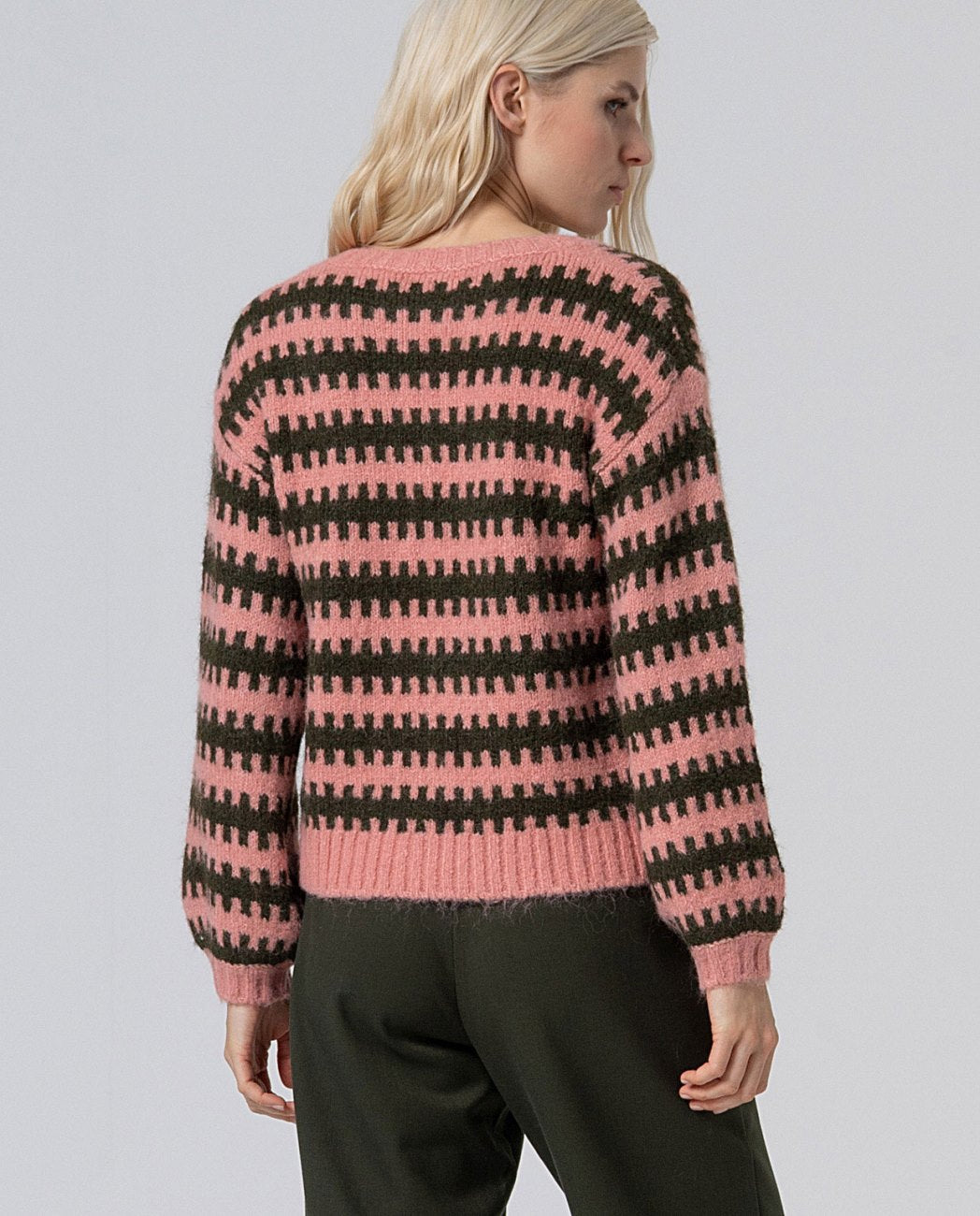 Jersey punto bicolor (azul/ rosa)