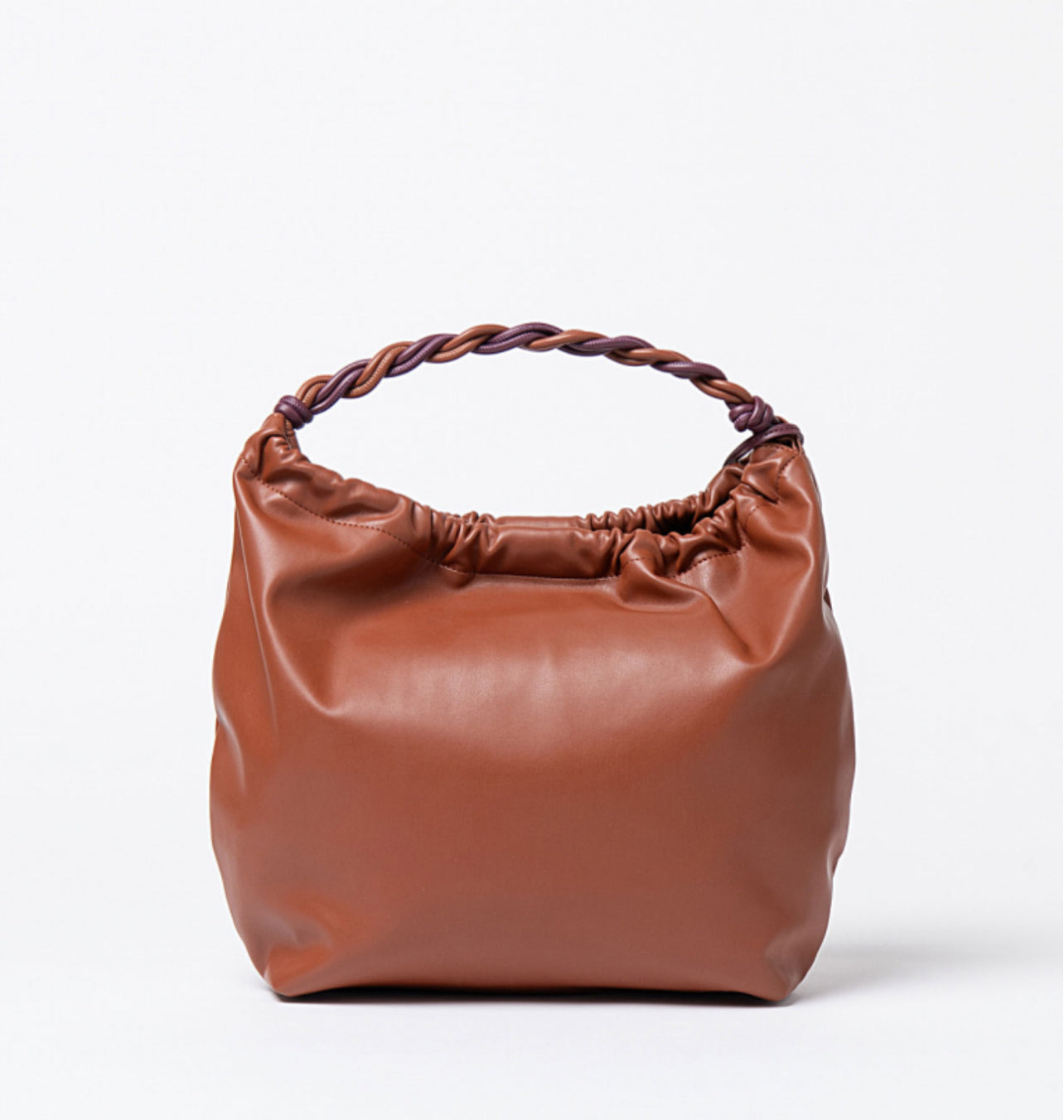 Bolso con asa retorcida bicolor