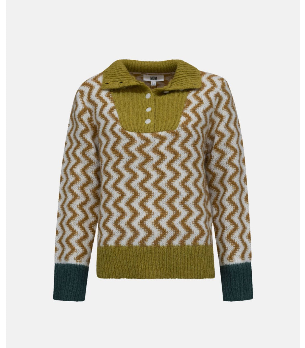 Jersey lana cuello con botones