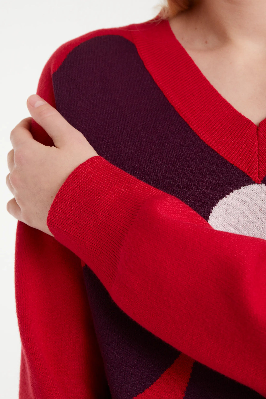 Jersey punto jacquard estampado big red flower