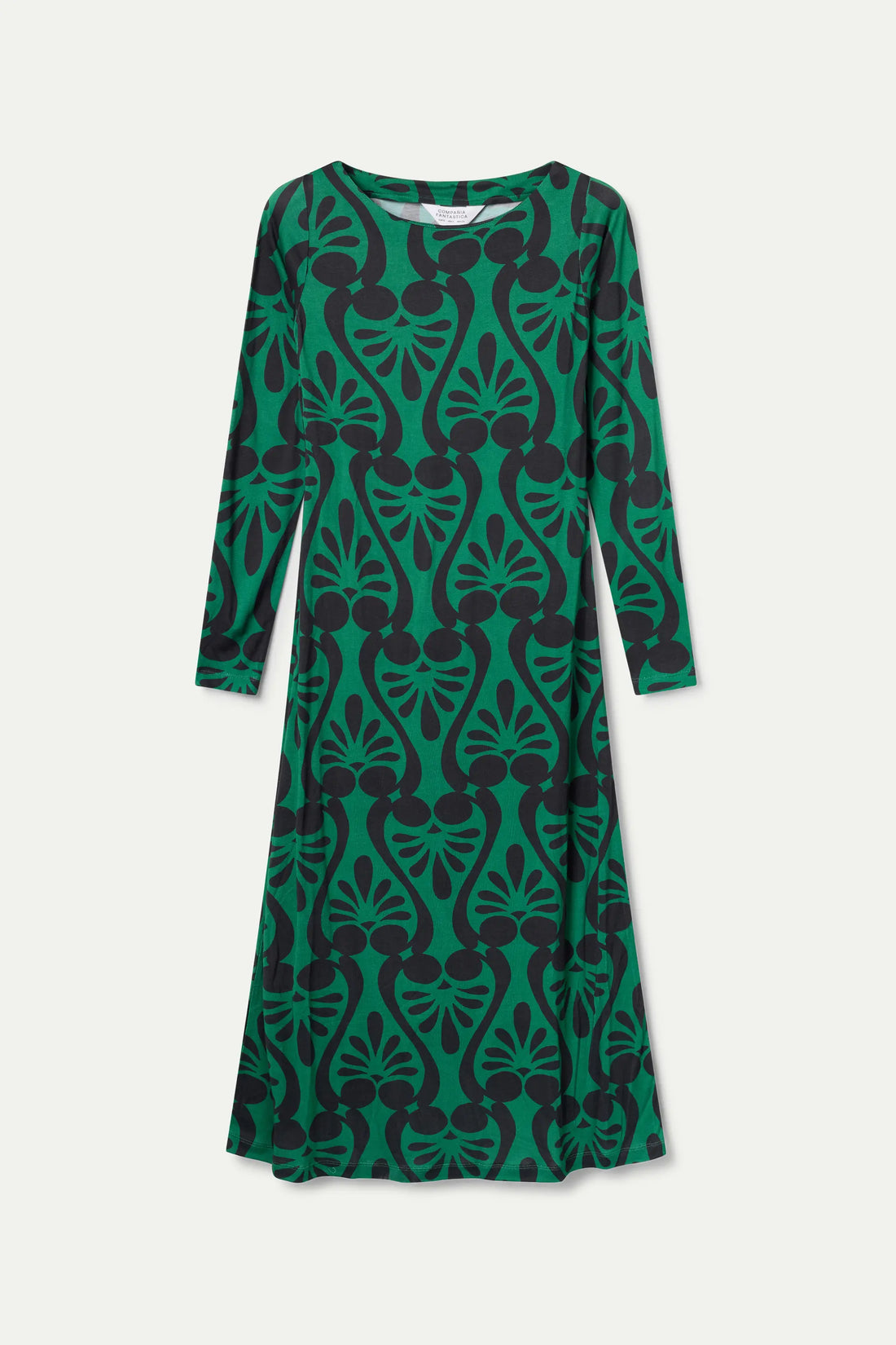 Vestido largo estampado barroco