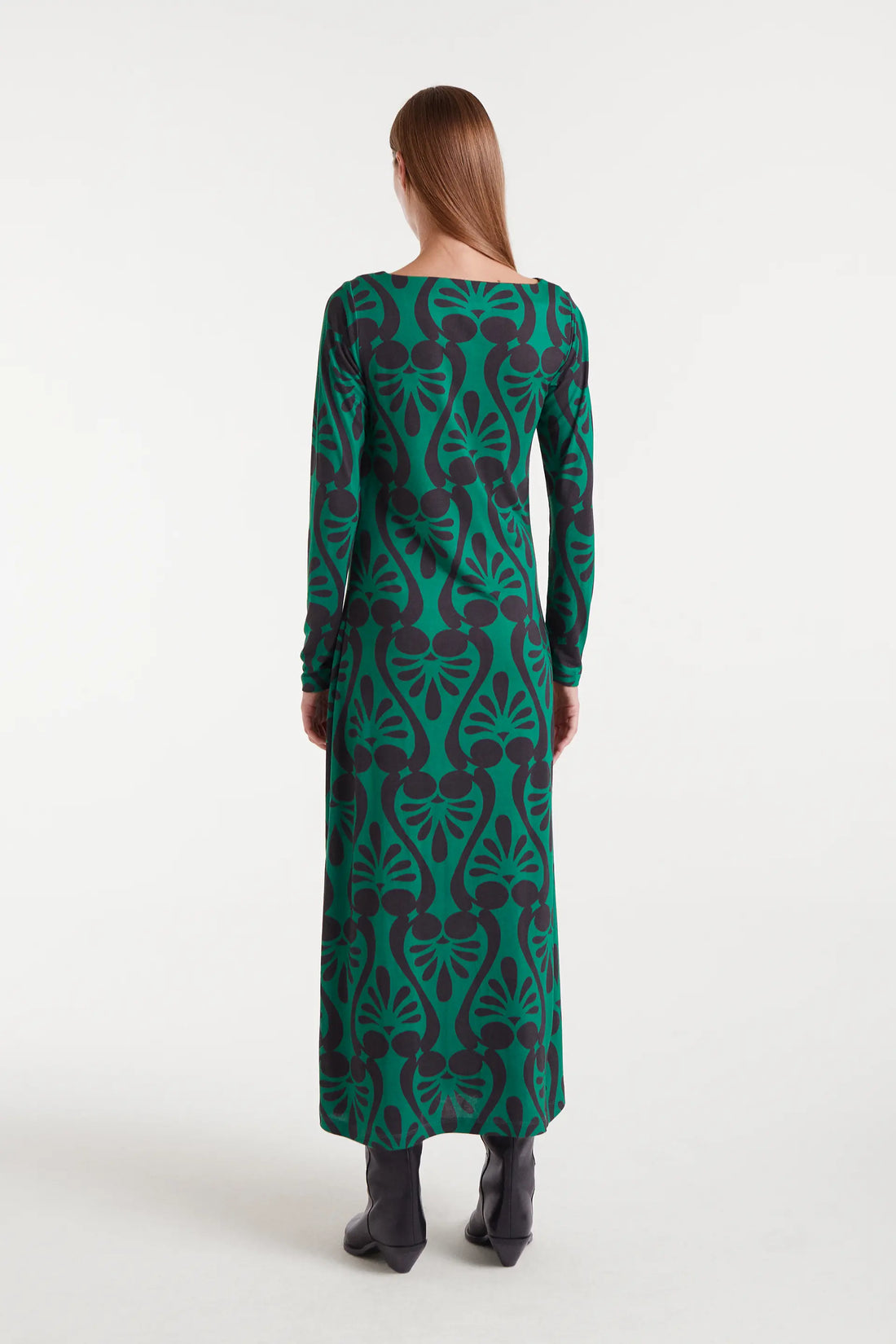 Vestido largo estampado barroco