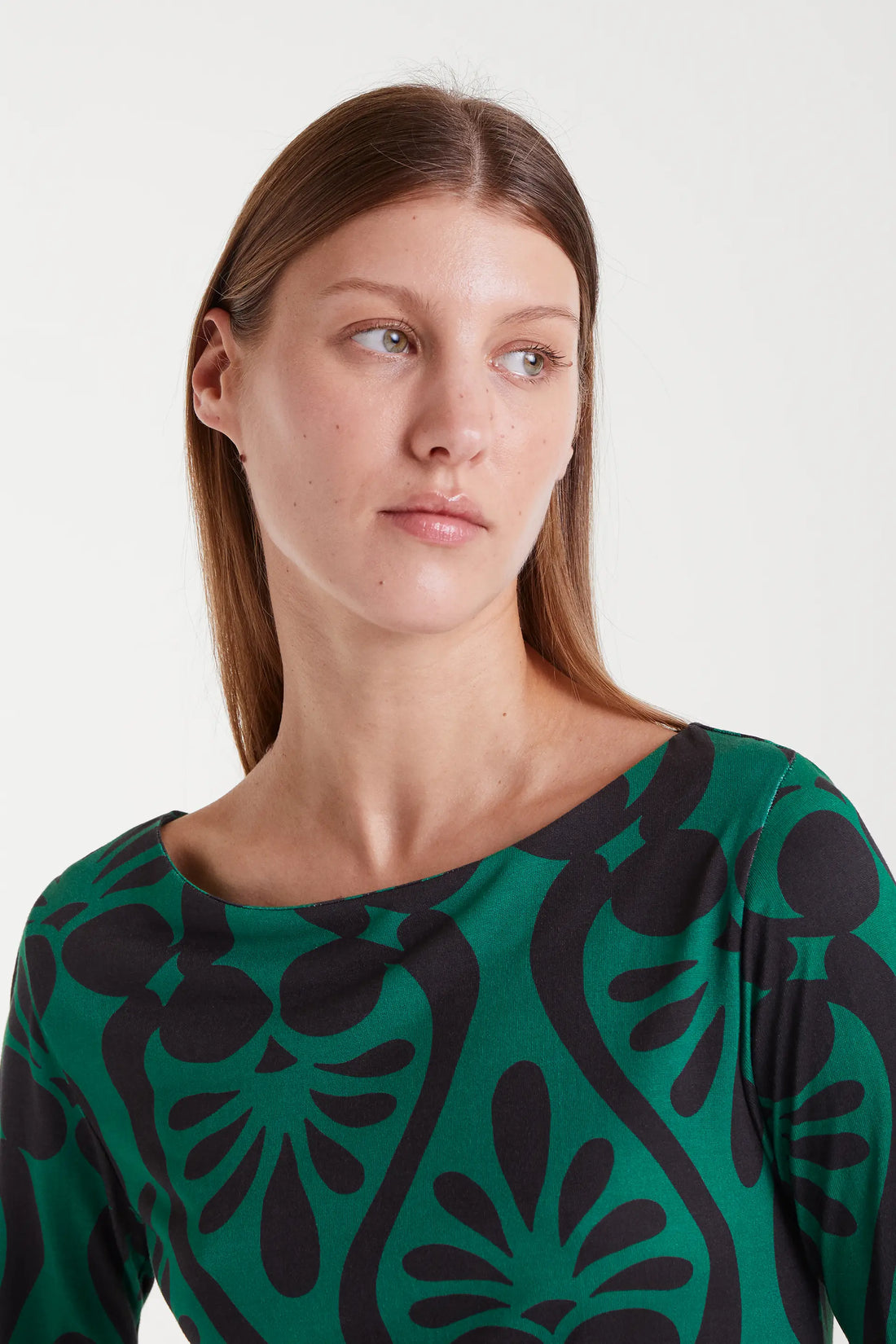 Vestido largo estampado barroco