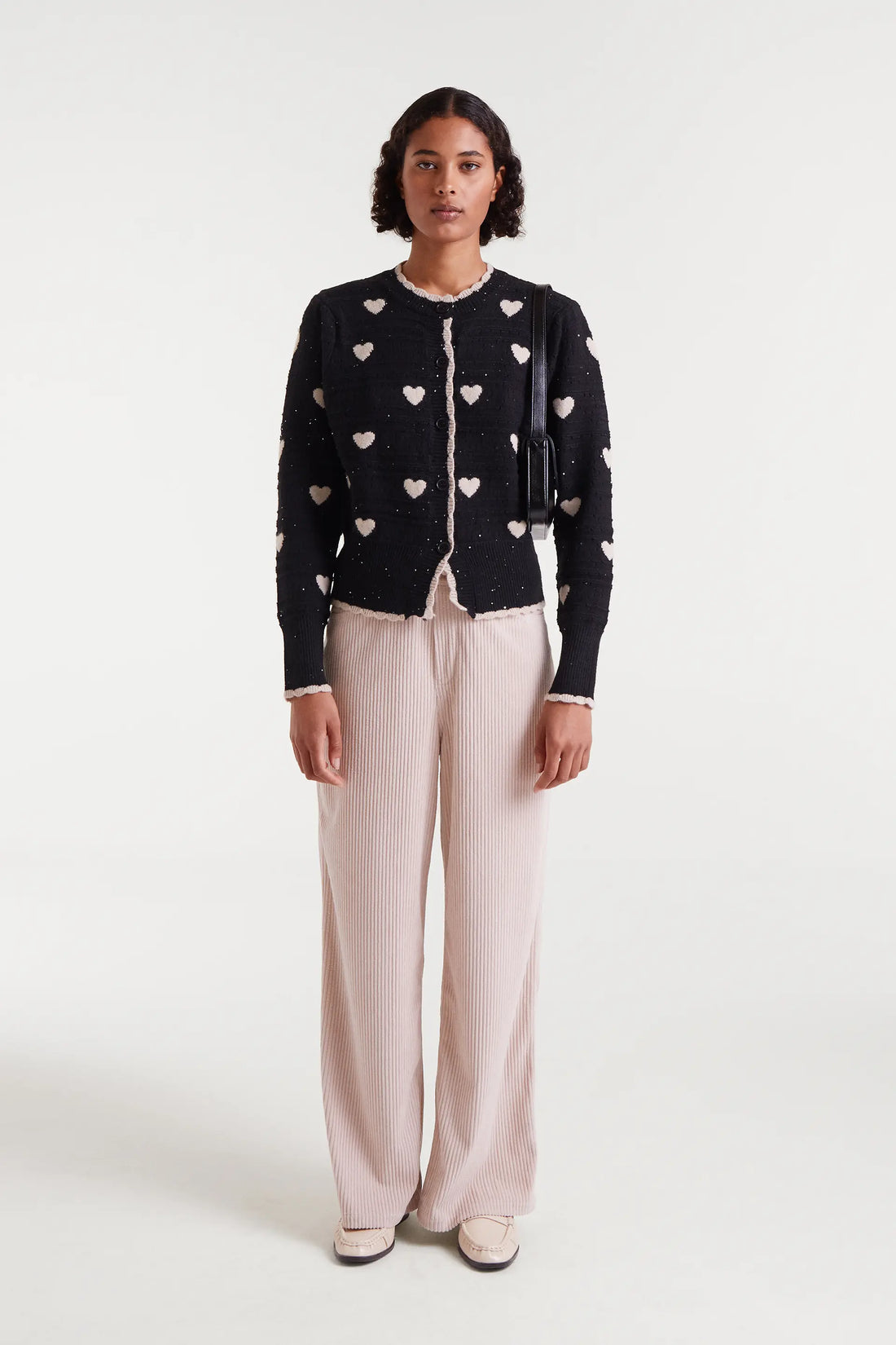 Cárdigan jacquard estampado White Hearts