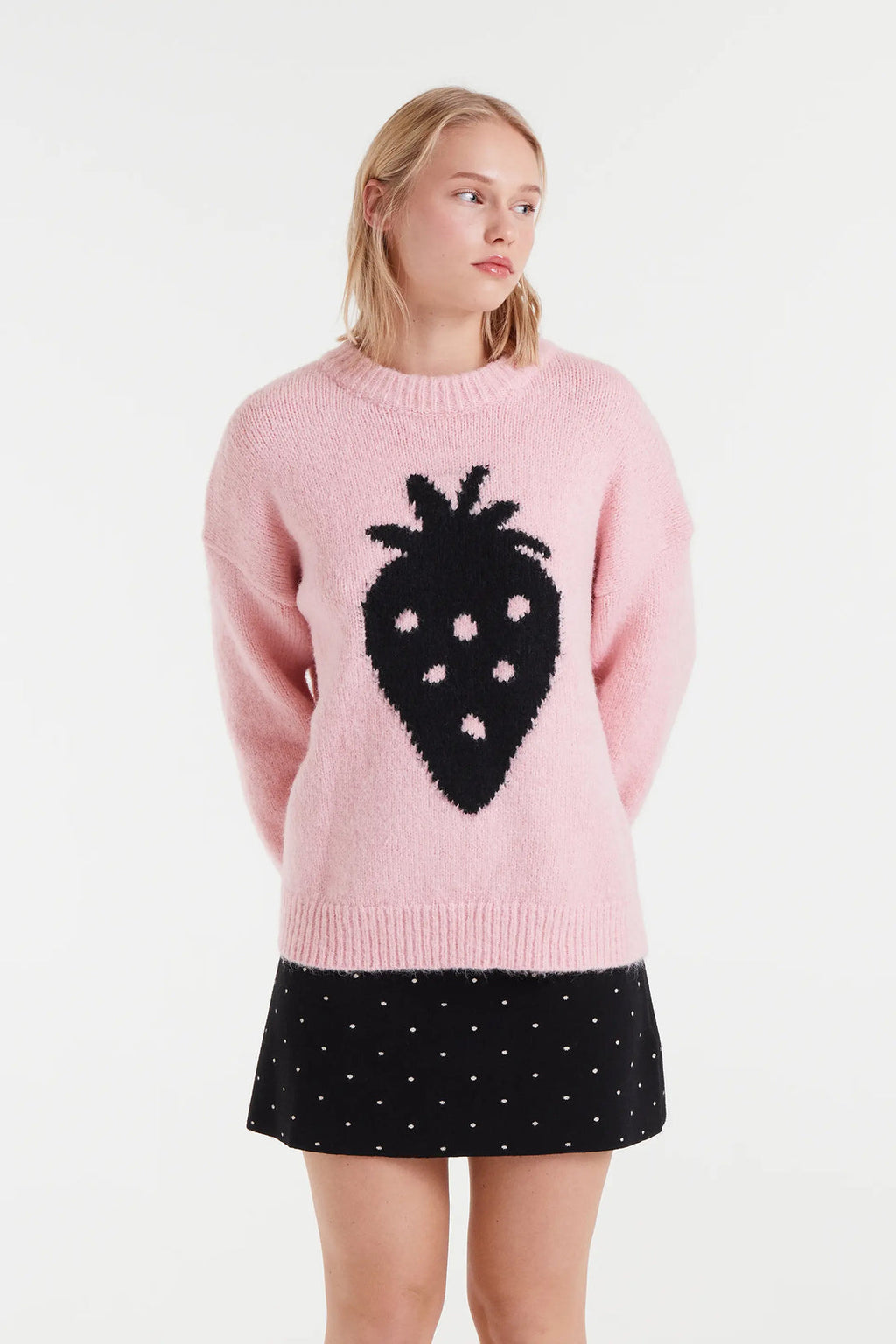 Jersey jacquard strawberry