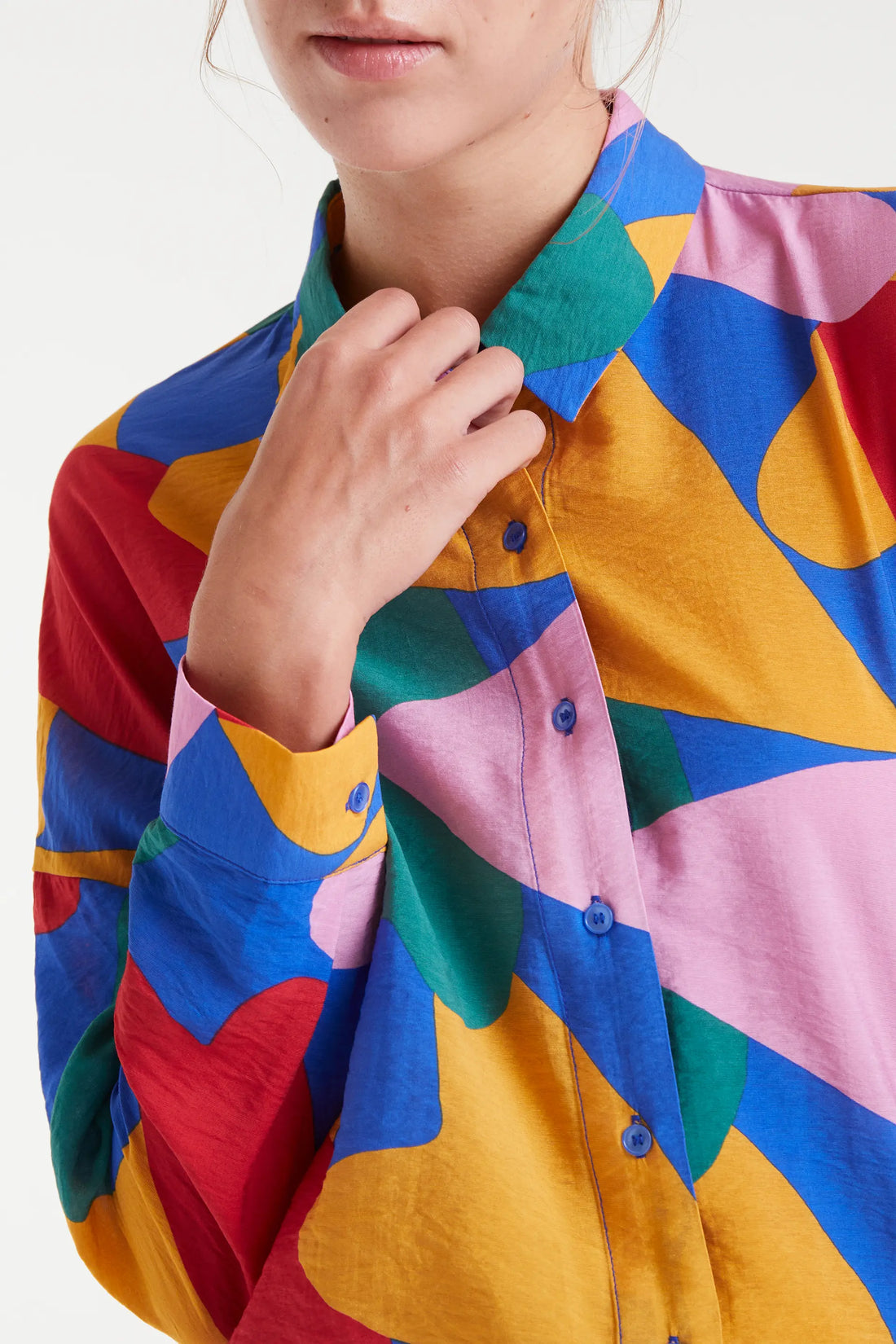 Camisa crepé ligero estampado multicolor Cupido