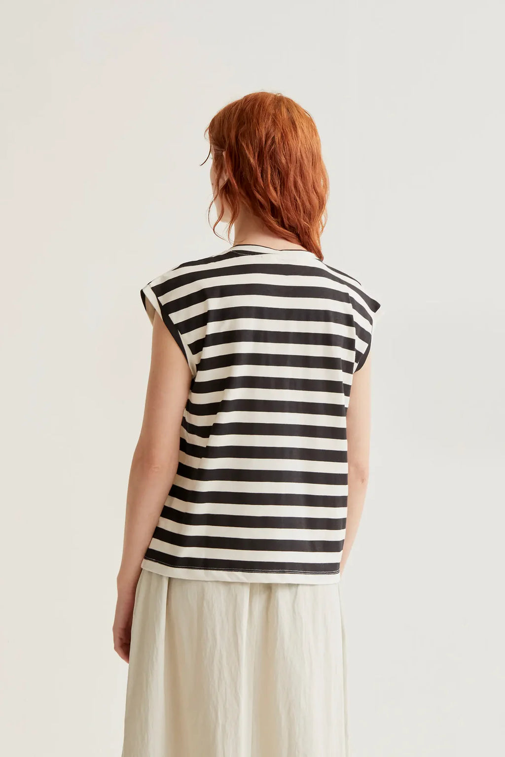 Camiseta rayas bordado tulipán