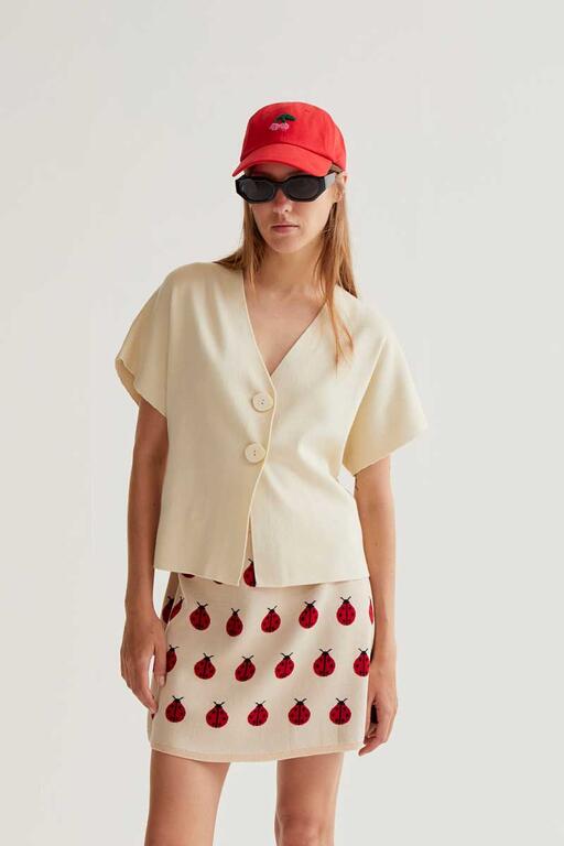 Cárdigan manga corta