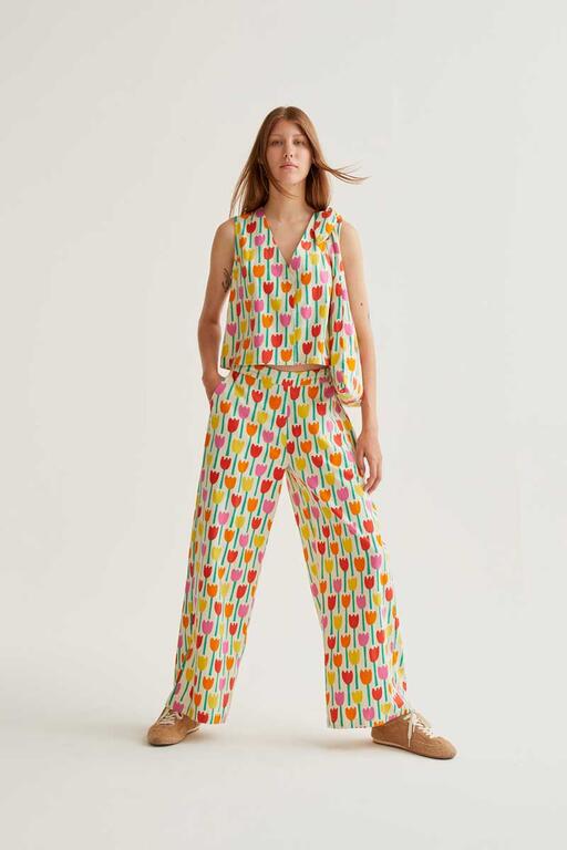 Pantalón algodón tulipán