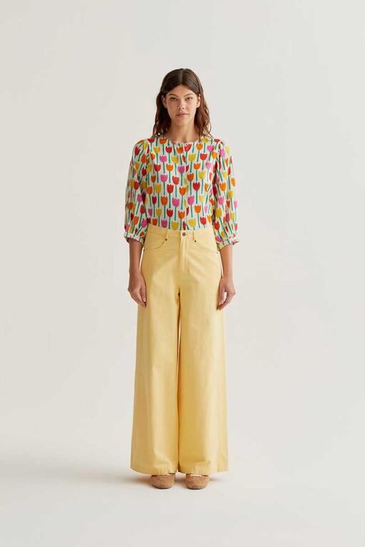 Blusa algodón estampado tulipán