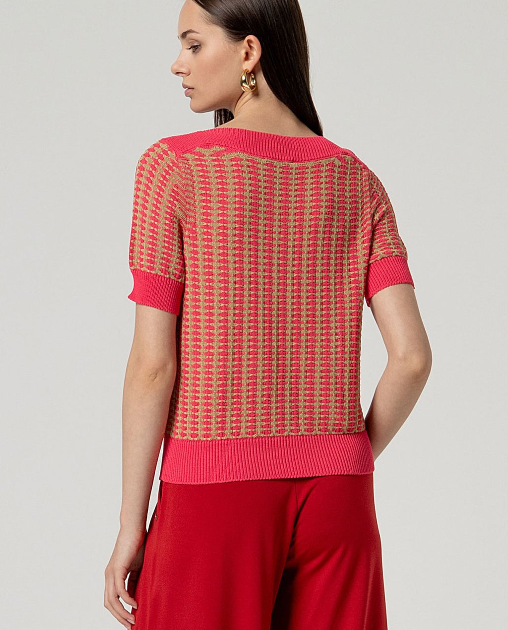 Jersey escote barco punto fino Rosa