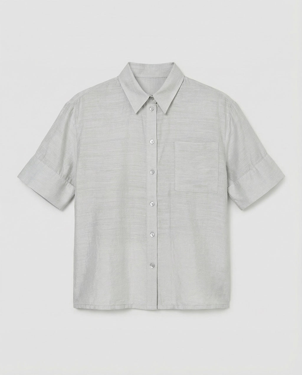 Camisa manga corta bolsillo Gris claro