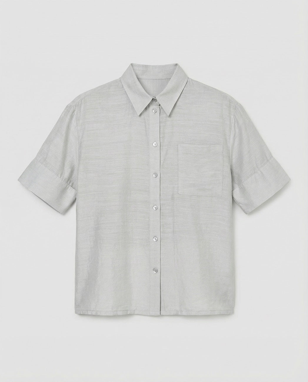 Camisa manga corta bolsillo Gris claro