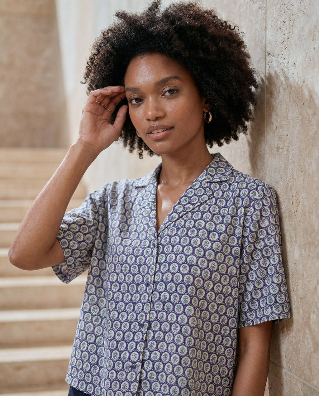 Camisa manga 3/4 Azul