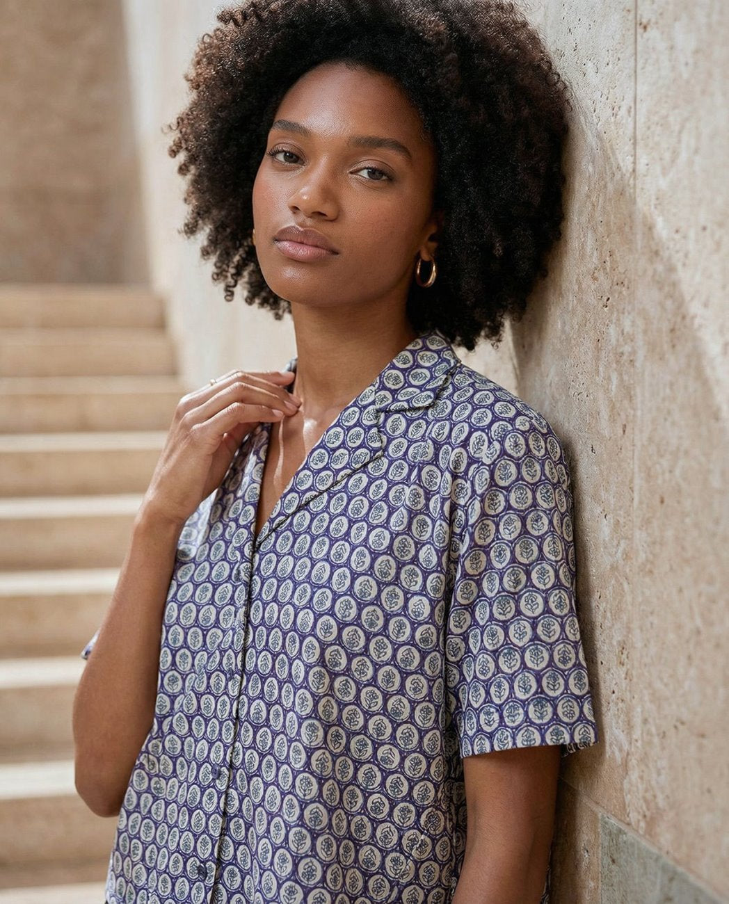 Camisa manga 3/4 Azul
