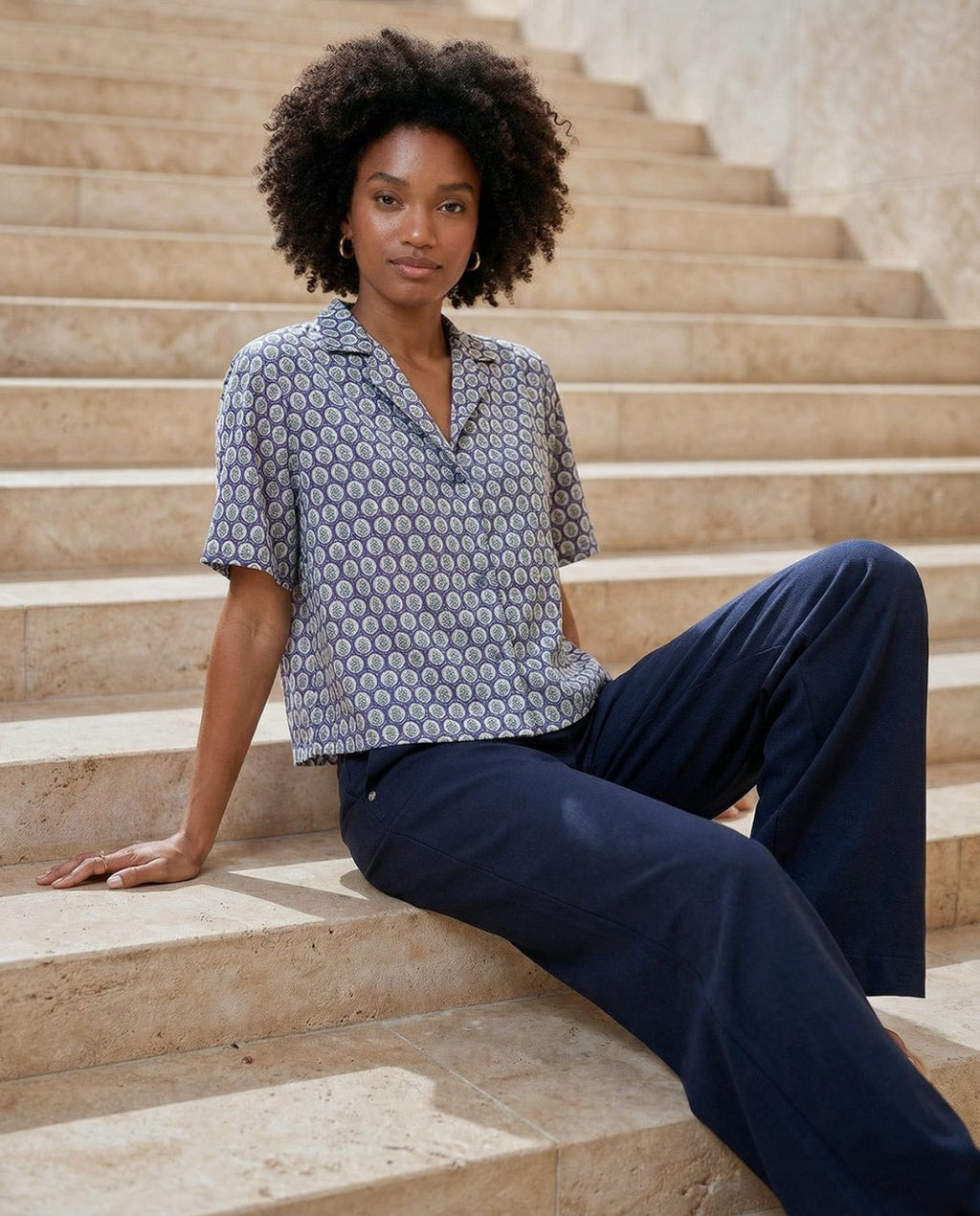 Camisa manga 3/4 Azul